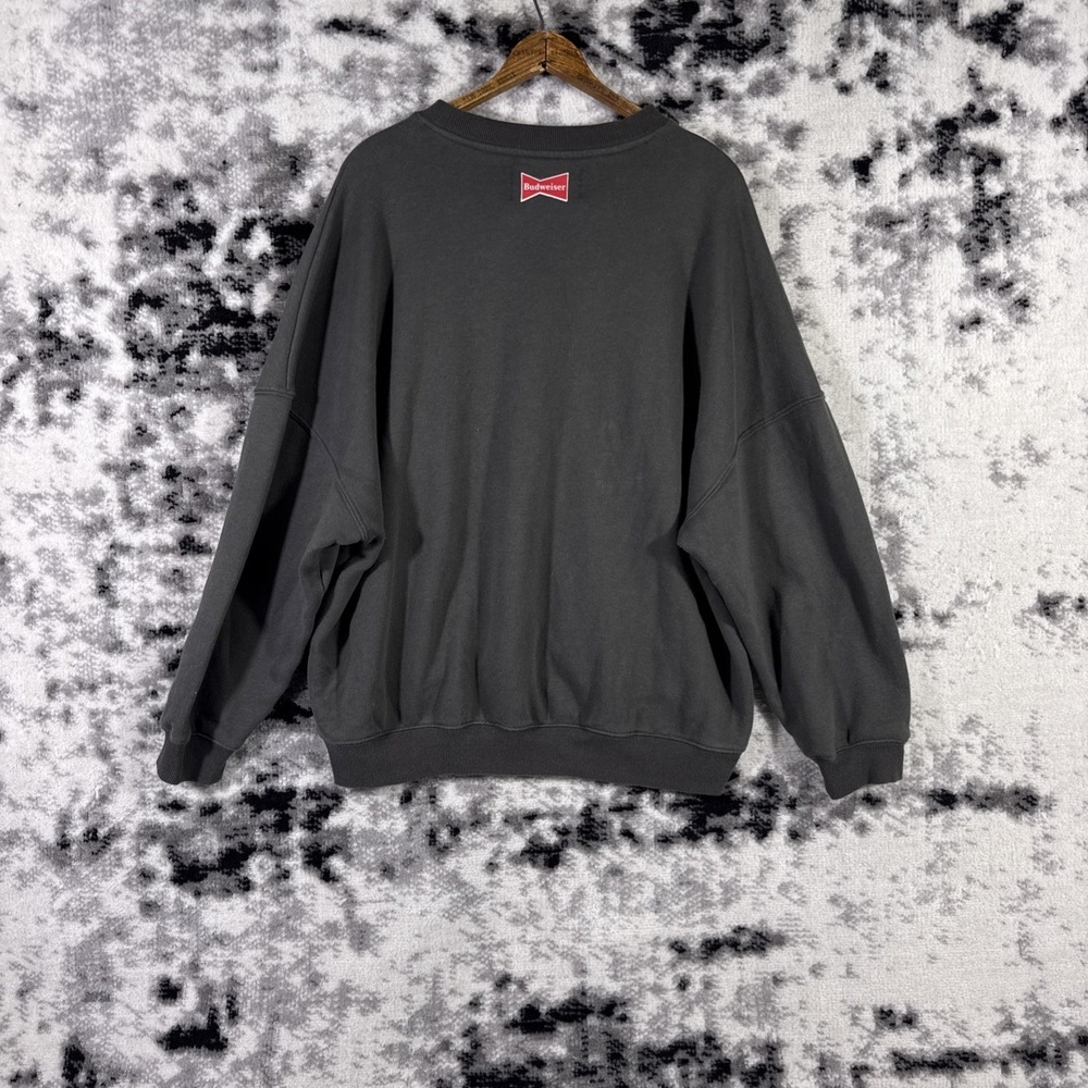 Budweiser Pacsun Sweatshirt Mens Size Small Gray Cowboy Bullrider Y2k Western - Picture 2 of 13